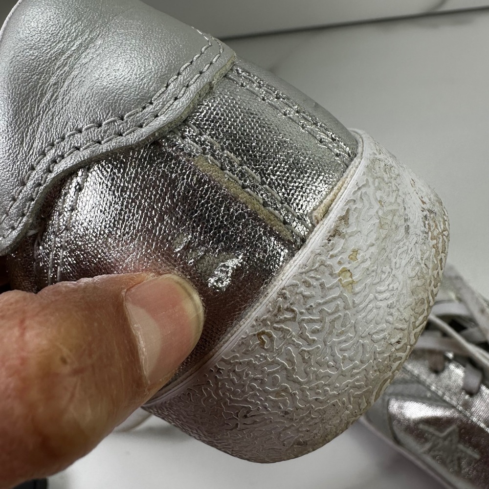 Converse All Star Chuck Taylor Silver Metallic Low Top Sneakers Size 6.5 Comfot‎ - Picture 9 of 12